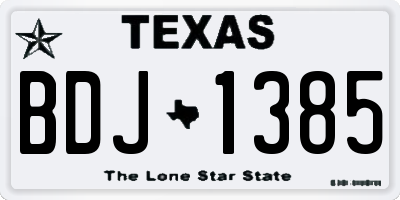 TX license plate BDJ1385