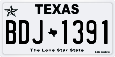 TX license plate BDJ1391