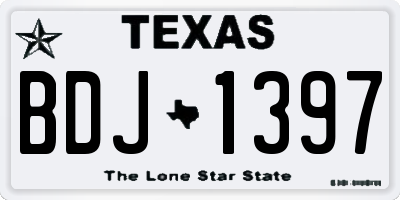 TX license plate BDJ1397