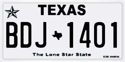 TX license plate BDJ1401