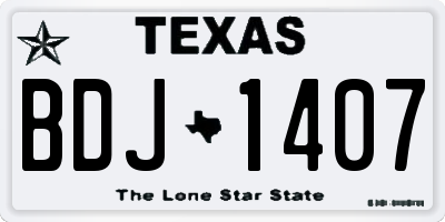 TX license plate BDJ1407
