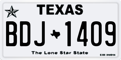 TX license plate BDJ1409
