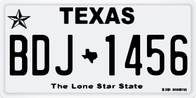 TX license plate BDJ1456