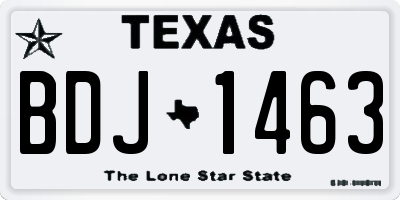 TX license plate BDJ1463