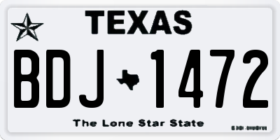 TX license plate BDJ1472
