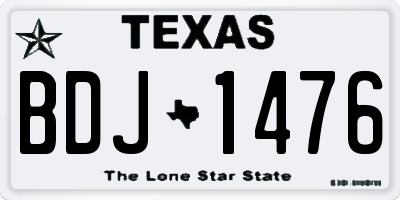 TX license plate BDJ1476