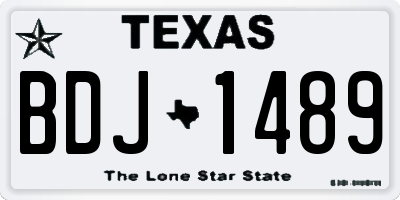 TX license plate BDJ1489