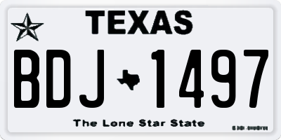 TX license plate BDJ1497