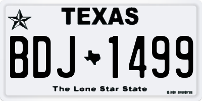 TX license plate BDJ1499