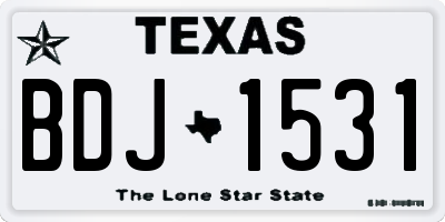 TX license plate BDJ1531