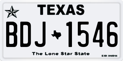 TX license plate BDJ1546