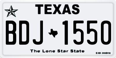 TX license plate BDJ1550
