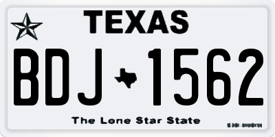 TX license plate BDJ1562