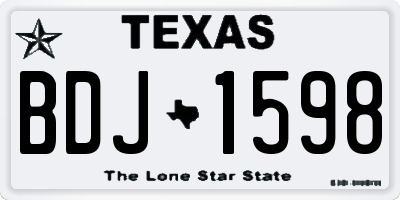 TX license plate BDJ1598