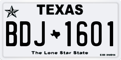 TX license plate BDJ1601