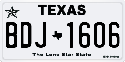 TX license plate BDJ1606