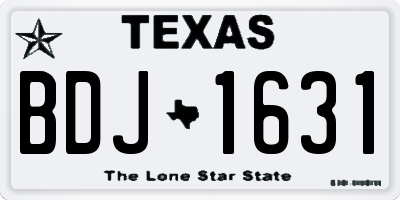 TX license plate BDJ1631