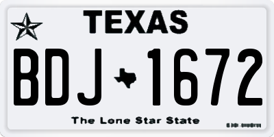 TX license plate BDJ1672