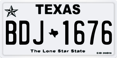 TX license plate BDJ1676