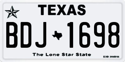 TX license plate BDJ1698