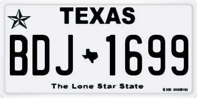TX license plate BDJ1699