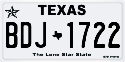 TX license plate BDJ1722