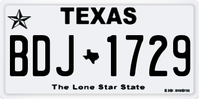 TX license plate BDJ1729