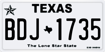 TX license plate BDJ1735