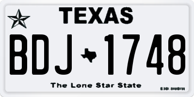 TX license plate BDJ1748