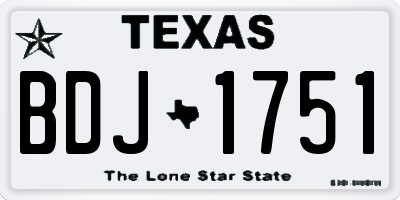 TX license plate BDJ1751