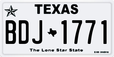 TX license plate BDJ1771