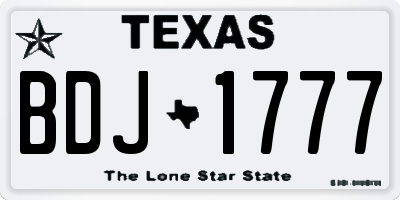 TX license plate BDJ1777
