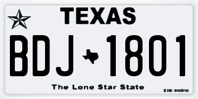 TX license plate BDJ1801
