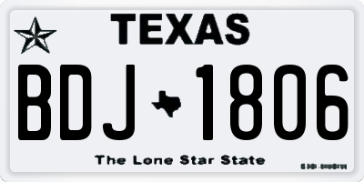TX license plate BDJ1806
