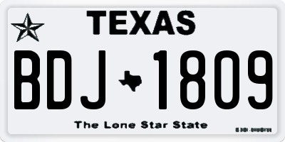 TX license plate BDJ1809
