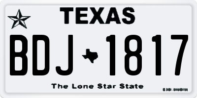 TX license plate BDJ1817