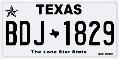 TX license plate BDJ1829