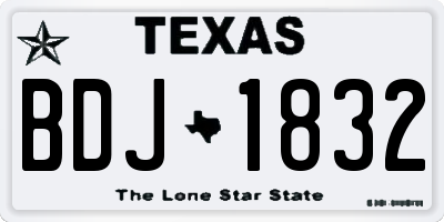 TX license plate BDJ1832