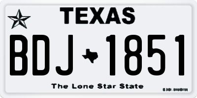 TX license plate BDJ1851