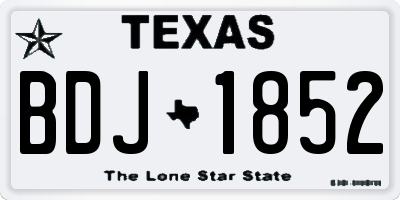 TX license plate BDJ1852