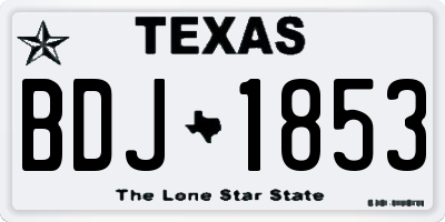 TX license plate BDJ1853