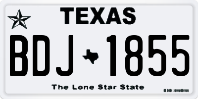 TX license plate BDJ1855
