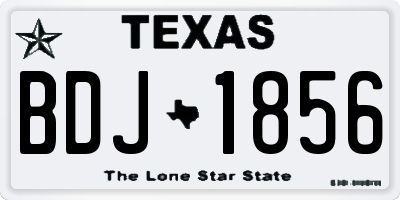 TX license plate BDJ1856