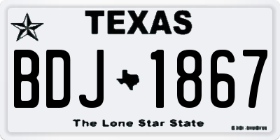 TX license plate BDJ1867
