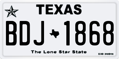 TX license plate BDJ1868