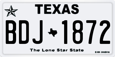 TX license plate BDJ1872