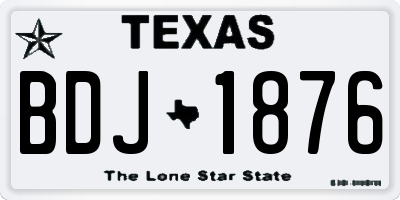 TX license plate BDJ1876