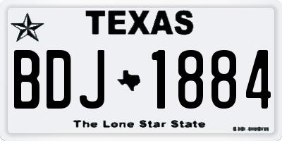 TX license plate BDJ1884
