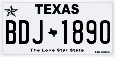 TX license plate BDJ1890