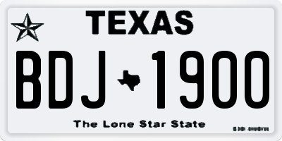 TX license plate BDJ1900